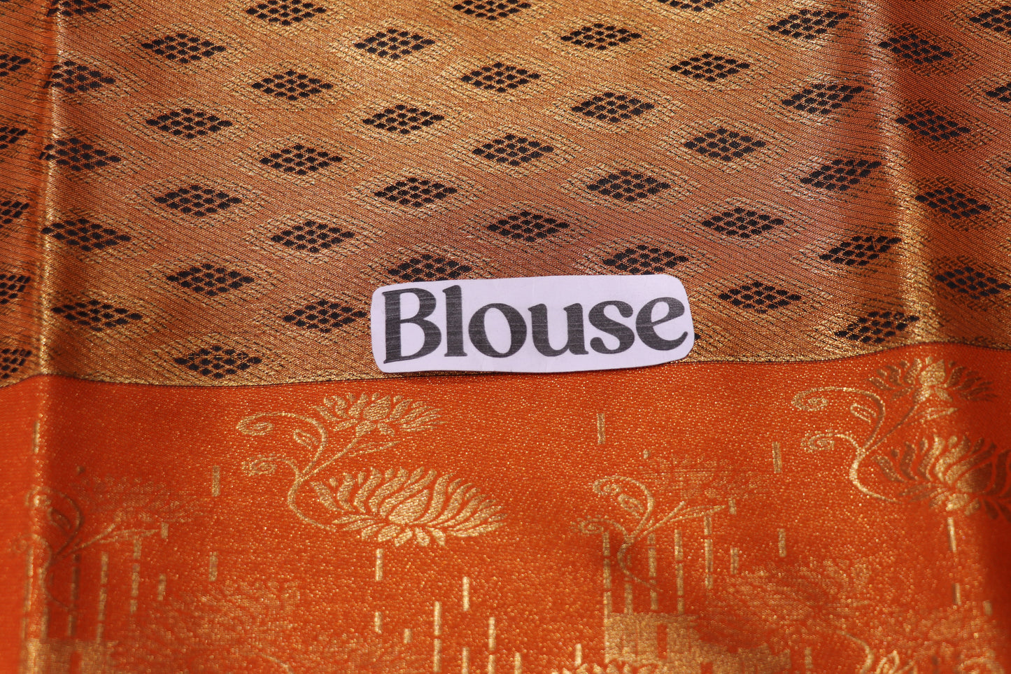 Silk saree Green with orange Colour