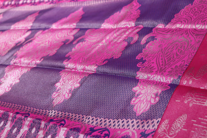 Silk  Saree Blue with Pink Colour