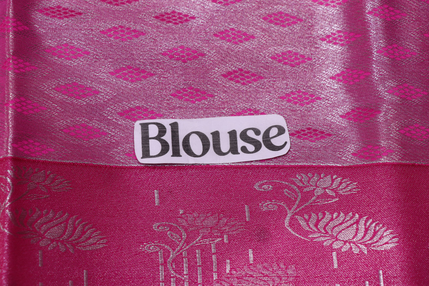 Silk  Saree Blue with Pink Colour