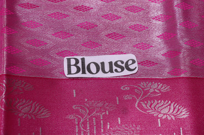 Silk  Saree Blue with Pink Colour