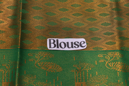 Silk Saree Green With Blue Colour