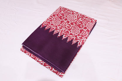 Fancy Saree Violet With pink Colour