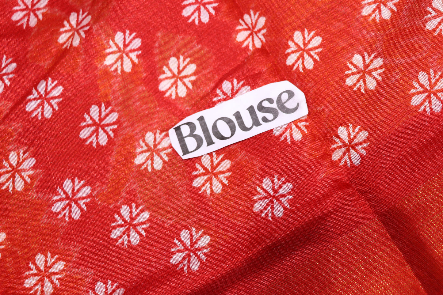 fancy saree red With orange Colour