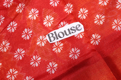 fancy saree red With orange Colour