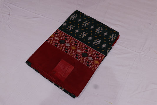 fancy saree Red with Green Colour