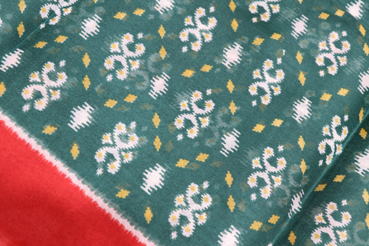 fancy saree Red with Green Colour