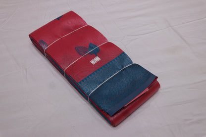 SEMI SILK SAREE - PINK WITH BLUE COLOUR