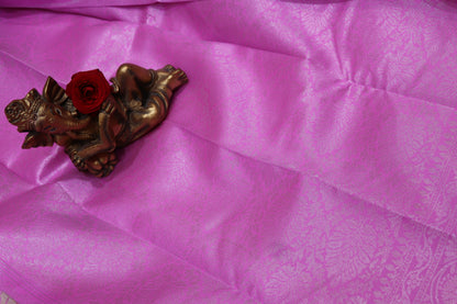 semi  silk saree pink colour