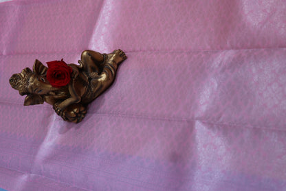 SEMI SILK SAREE - SKY BLUE WITH PINK