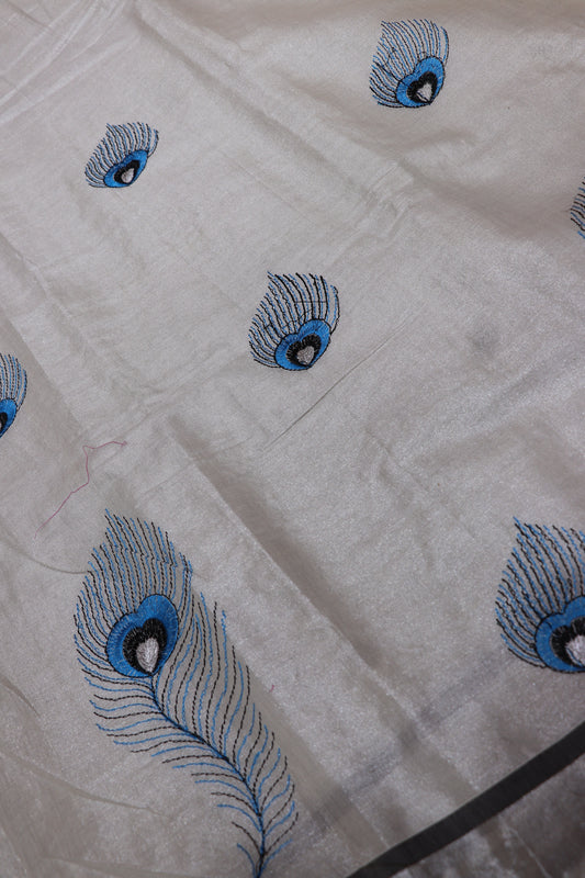 FANCY SAREE - HALF WHITE RADHAI KRISHNA SAREE