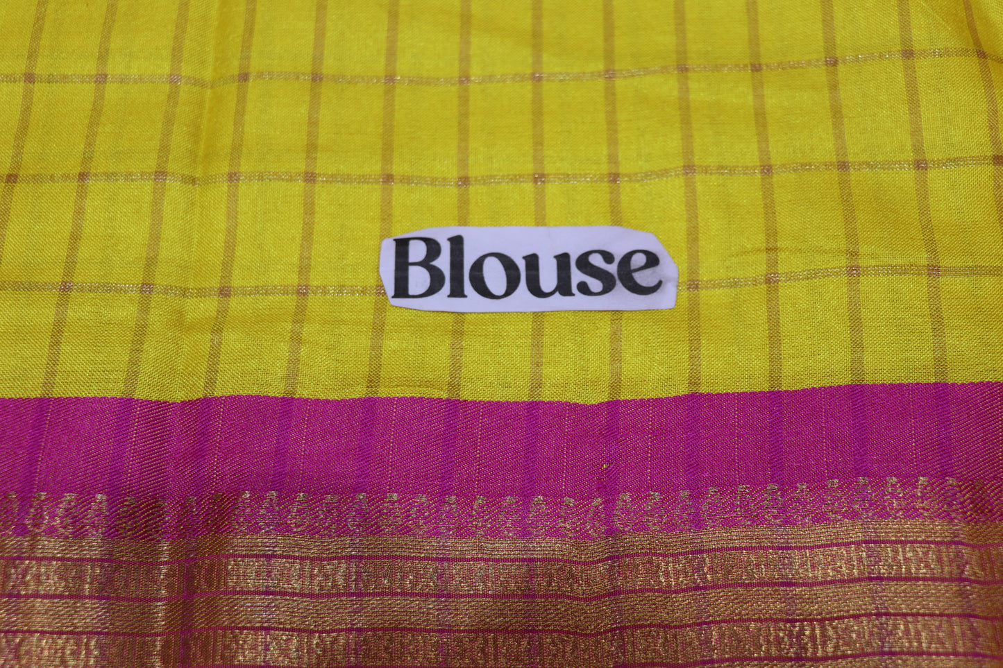 FANCY SAREE - YELLOW WITH PINK BORDER COLOUR