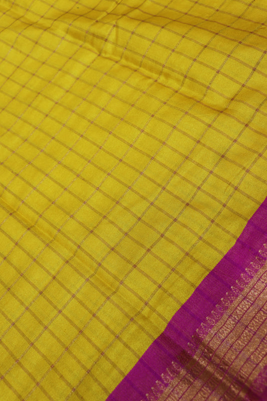 FANCY SAREE - YELLOW WITH PINK BORDER COLOUR