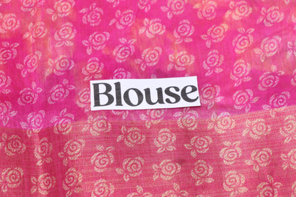 Fancy Saree Yellow With Pink Colour