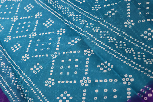 Fancy Saree Sky Blue with  Voilet Colour