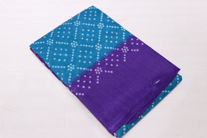 Fancy Saree Sky Blue with  Voilet Colour
