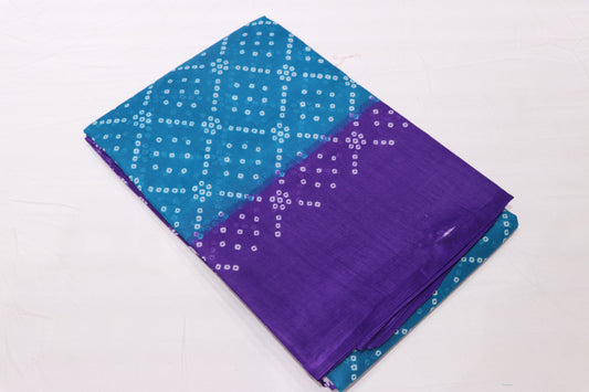 Fancy Saree Sky Blue with  Voilet Colour