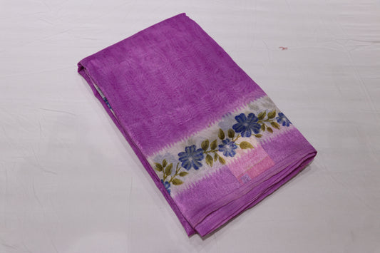 Fancy Saree Voilet  colour  Without blouse