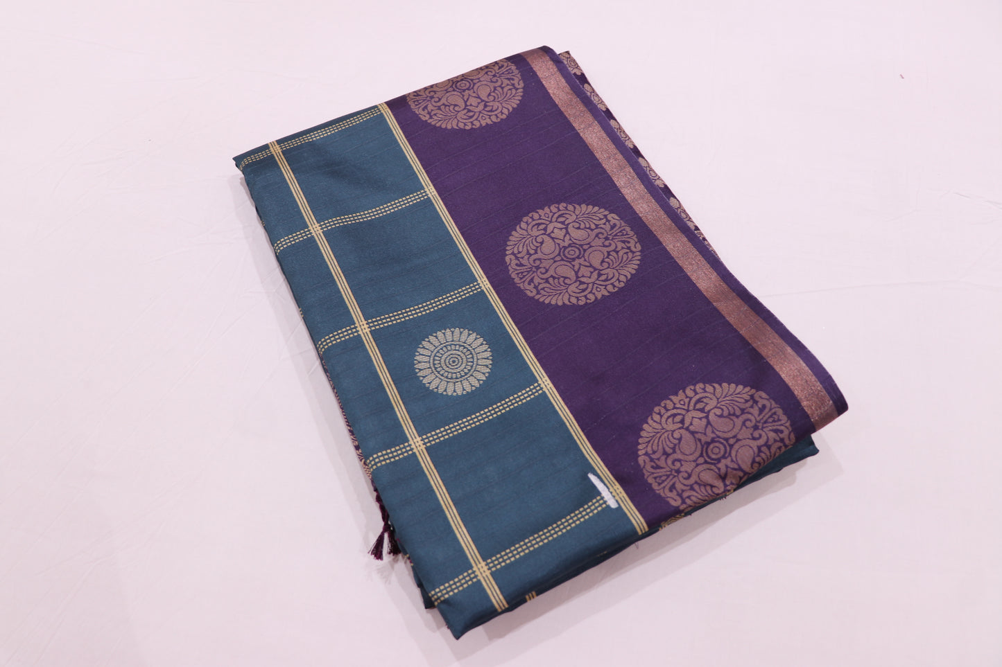 Fancy  saree Blue With  Violet Colour