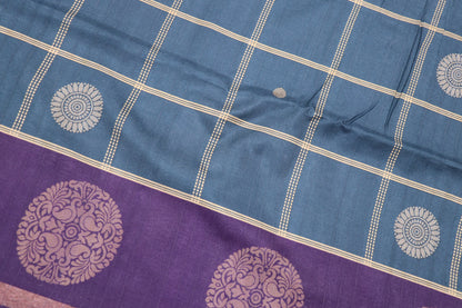 Fancy  saree Blue With  Violet Colour