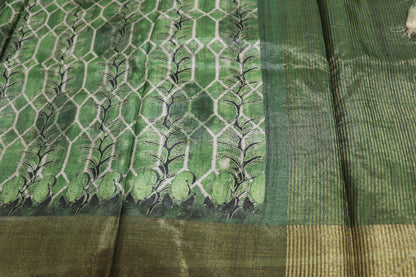 Fancy Saree Green colour