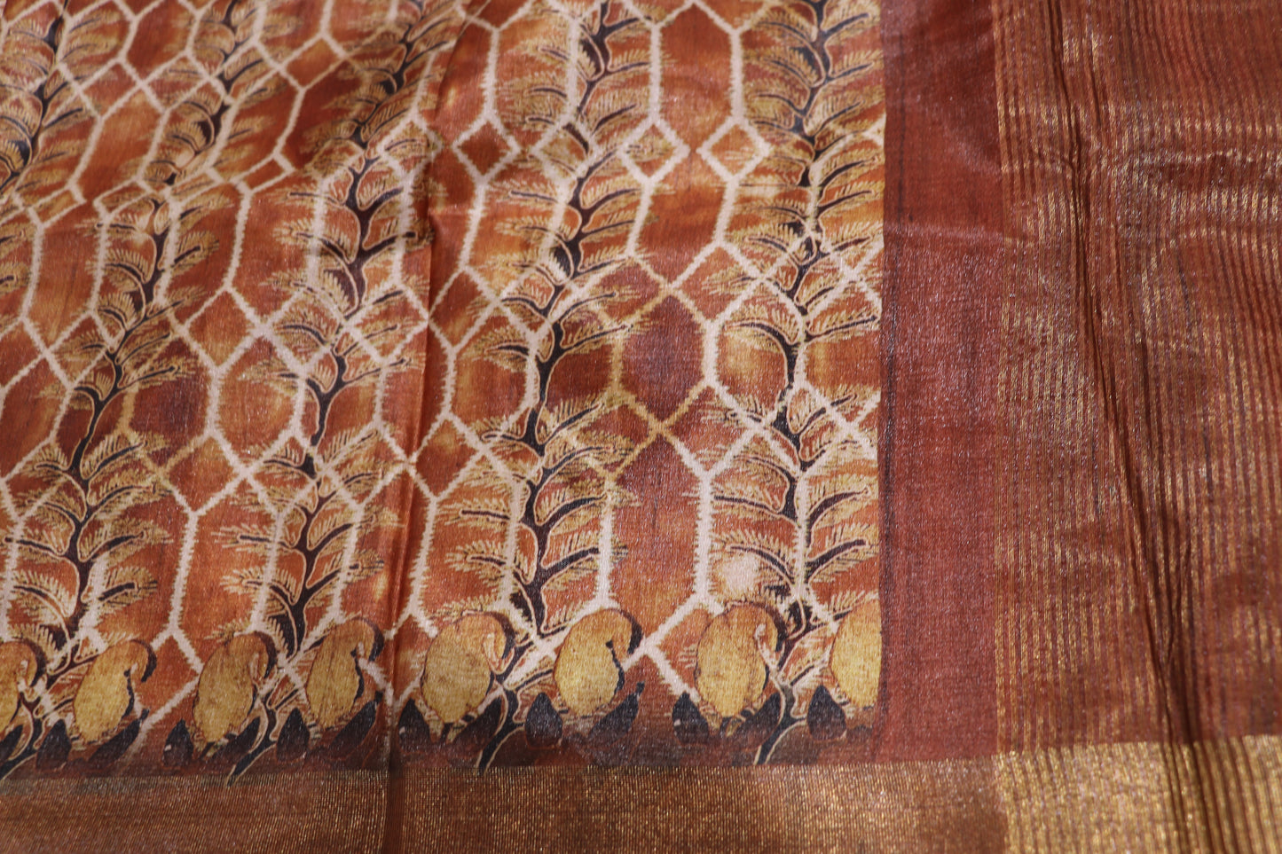 Fancy Saree Orange Colour