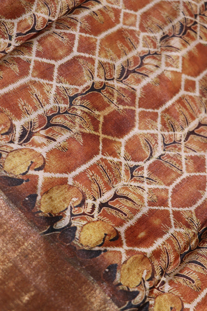 Fancy Saree Orange Colour