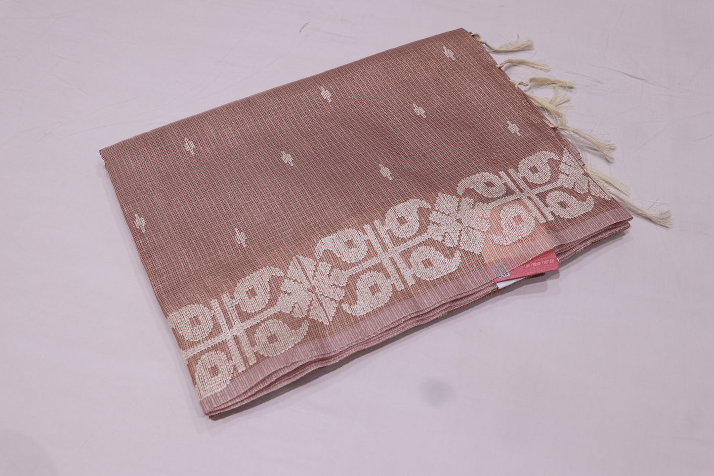 Fancy  saree  Peach  Colour