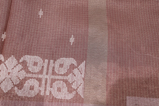 Fancy  saree  Peach  Colour