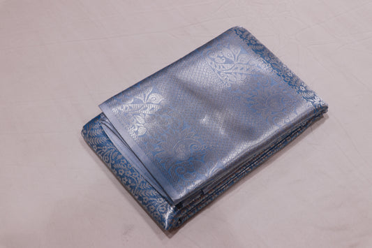 Semisilk  Saree Blue