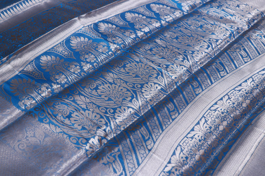 Semisilk  Saree Blue