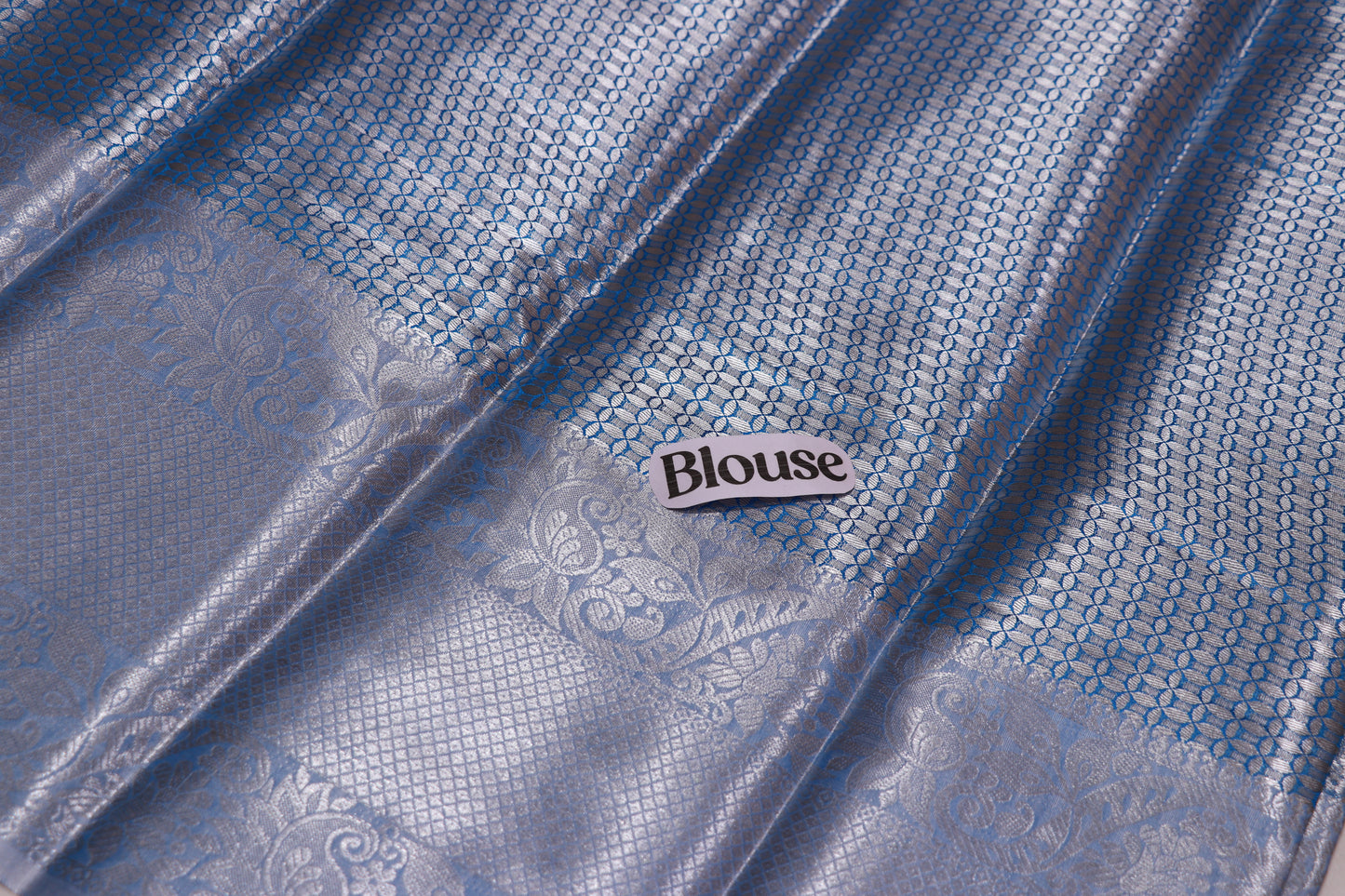 Semisilk  Saree Blue