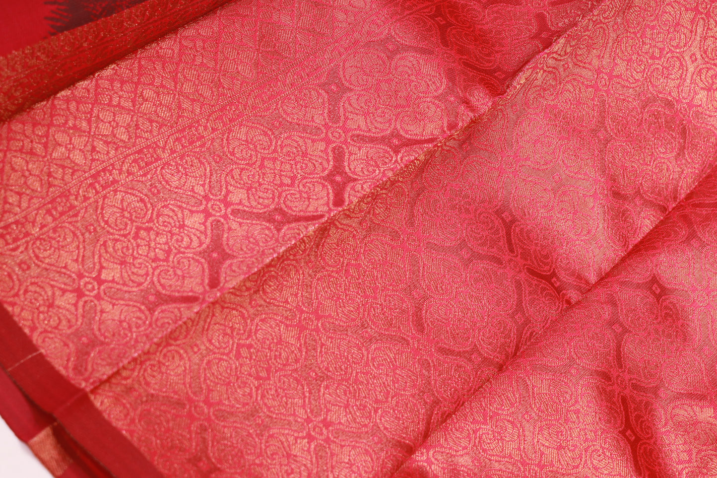 Semi silk dark green with  pink saree
