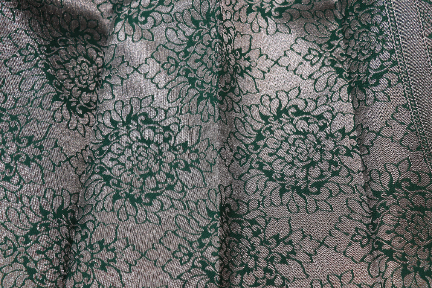 Semi silk brown with green saree