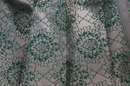 Semi silk brown with green saree
