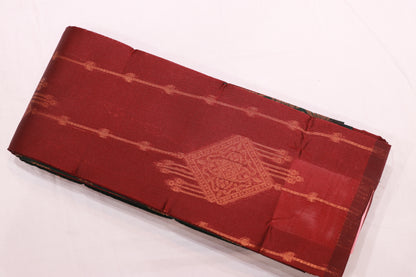 Semi silk brown with green saree