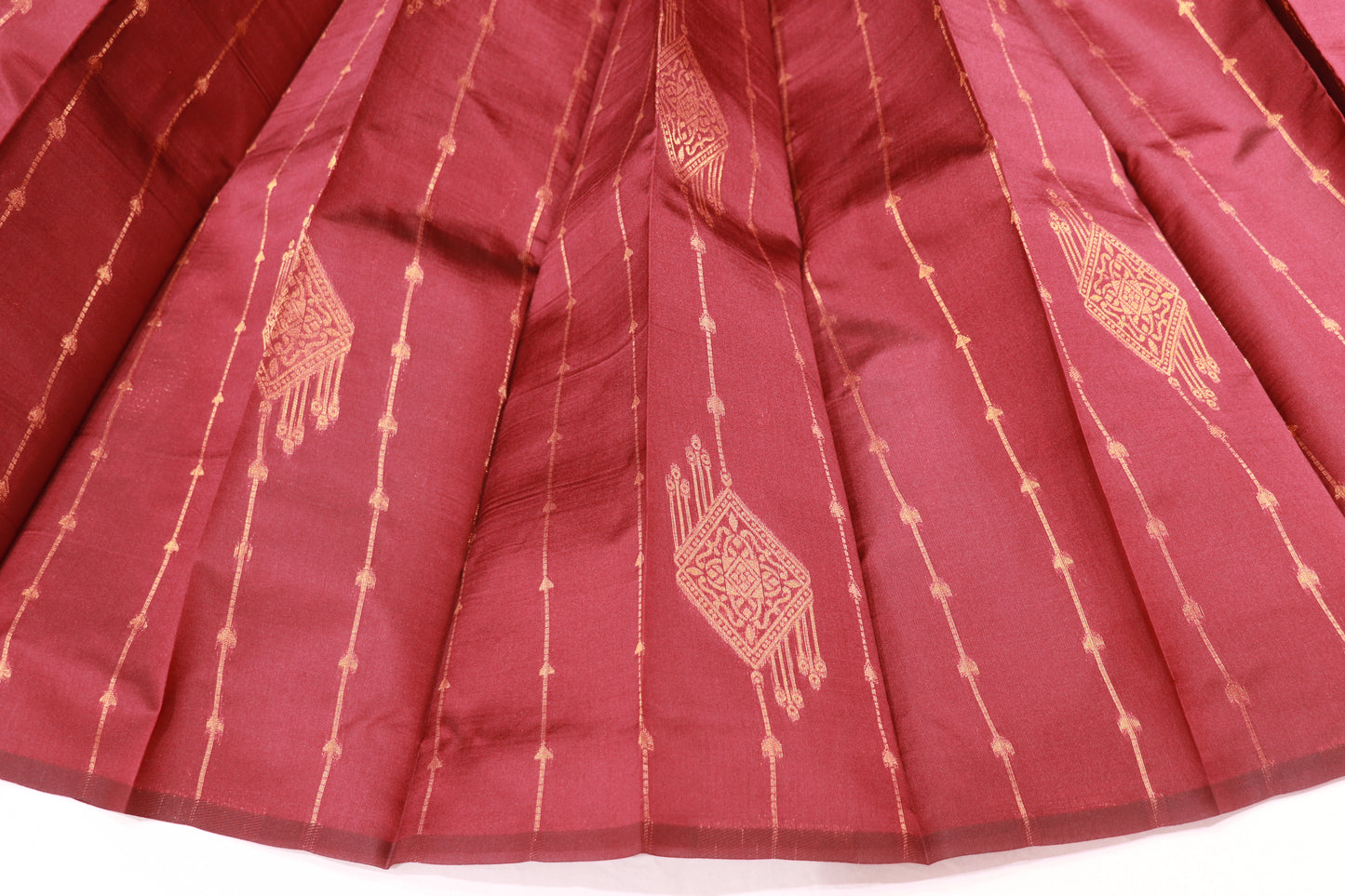 Semi silk brown with green saree