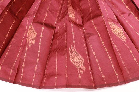 Semi silk brown with green saree