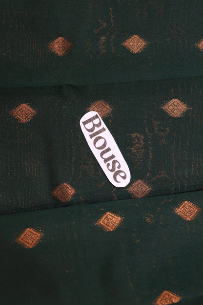 Semi silk brown with green saree