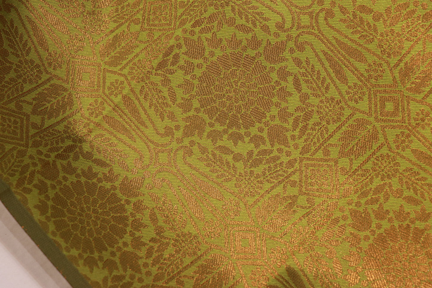 Semi silk yellow with green  saree