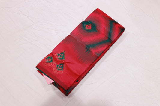 Semi  Silk Saree Pink With Bottle Green