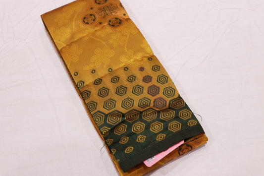 Semi Silk Saree Mustard with Bottle Green