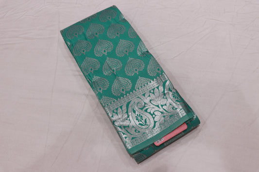 Semi  Silk Ramar Blue  With Silver - Vaishali Silks