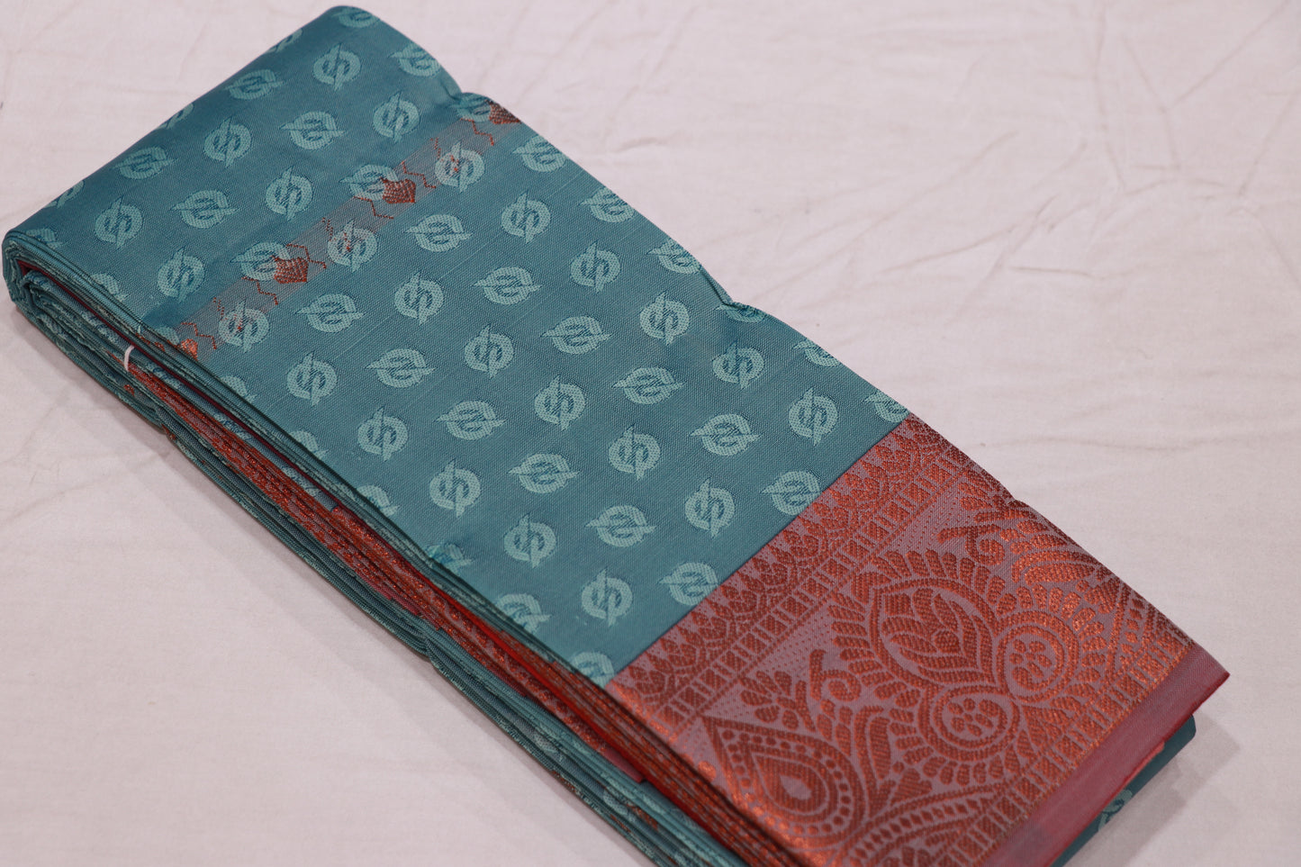 Semi  Silk Light Blue With Voilet