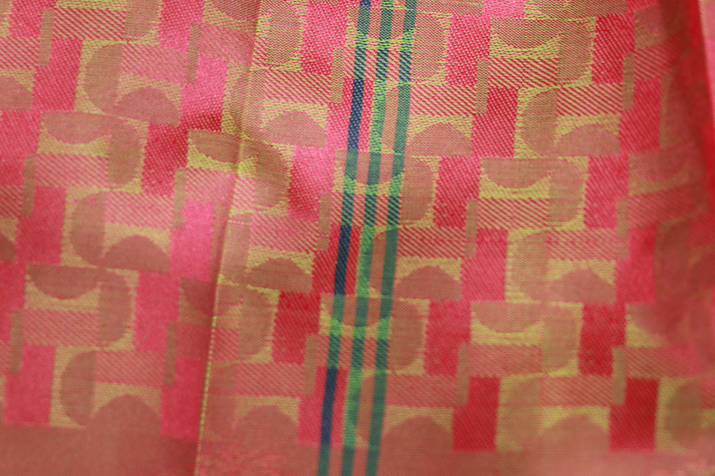 Semi  Silk Dark Green With Voilet  Border