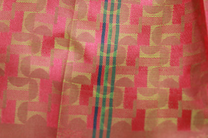 Semi  Silk Dark Green With Voilet  Border