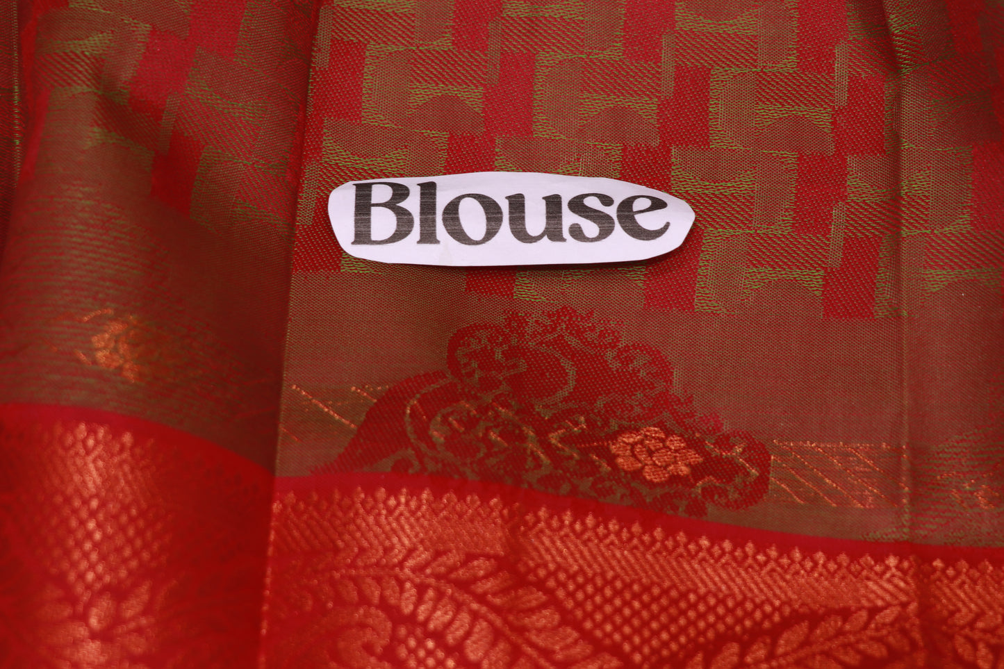 Semi  Silk Dark Green With Voilet  Border