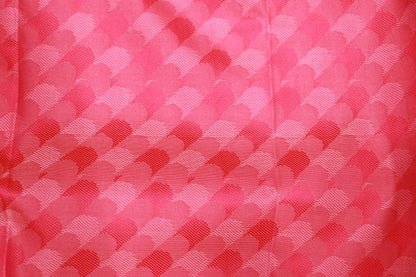 Semi  Silk Pista Green With  Pink