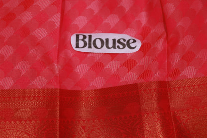 Semi  Silk Pista Green With  Pink