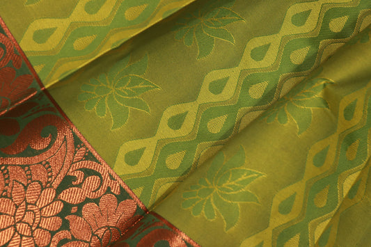 Semi  Silk Green With Pink
