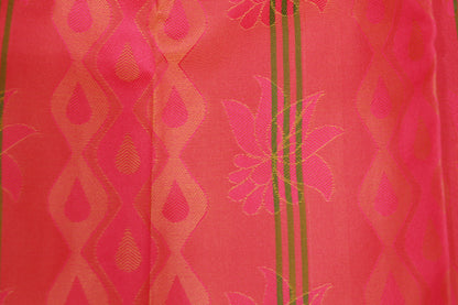 Semi  Silk Green With Pink